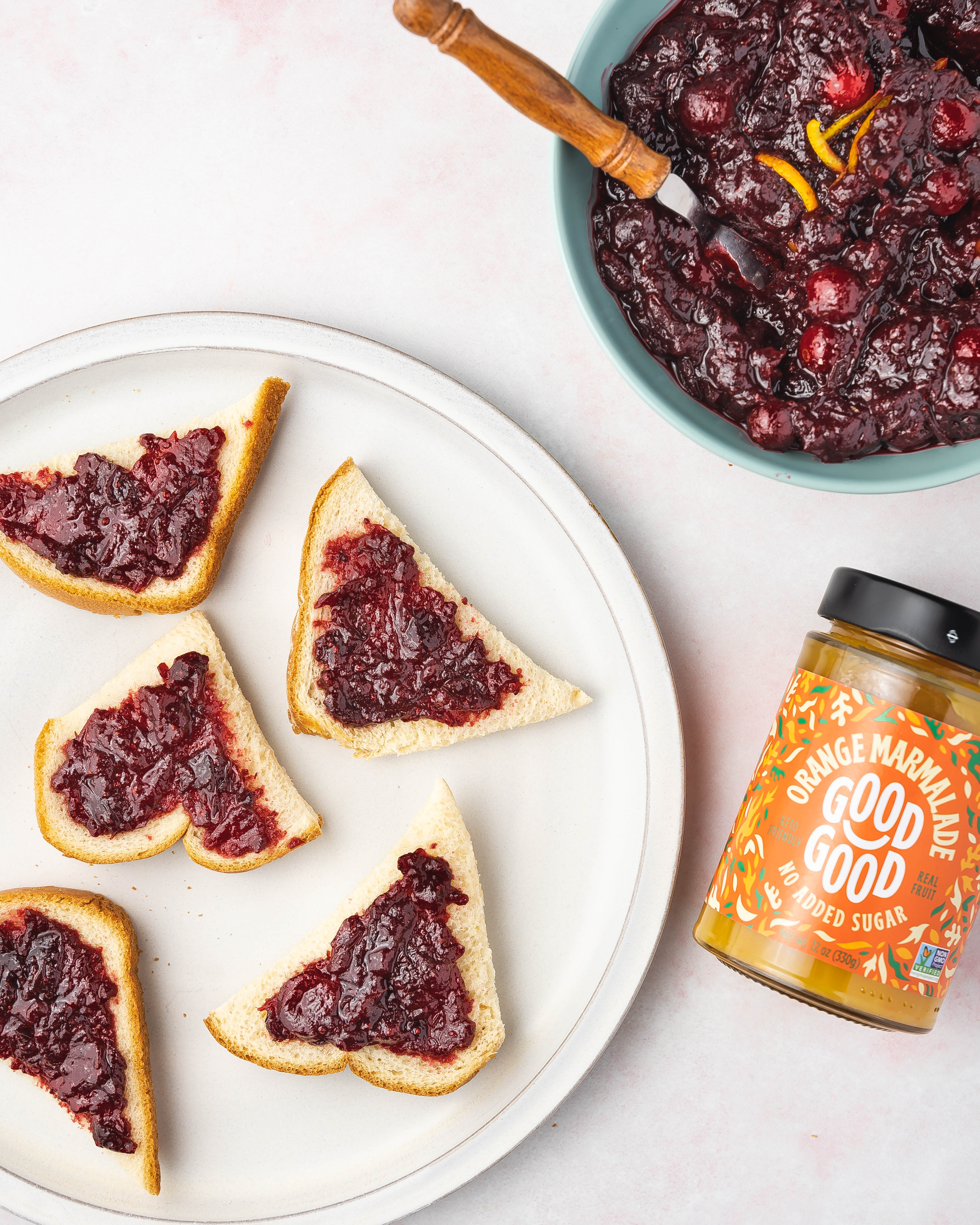 Keto cranberry sauce with orange marmalade