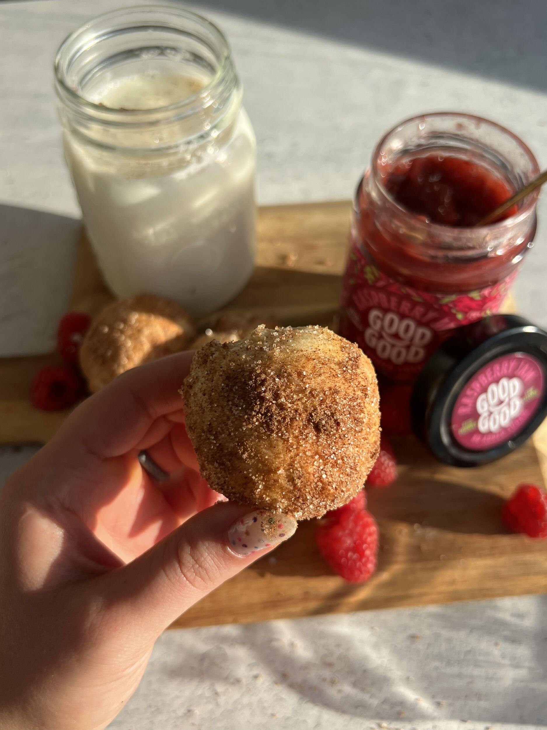 Healthy Donuts: 3 Ingredient, High Protein, Jam-Filled Donut Holes