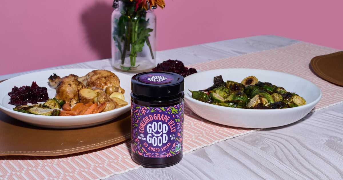 Concord Grape Glazed Brussels Sprouts