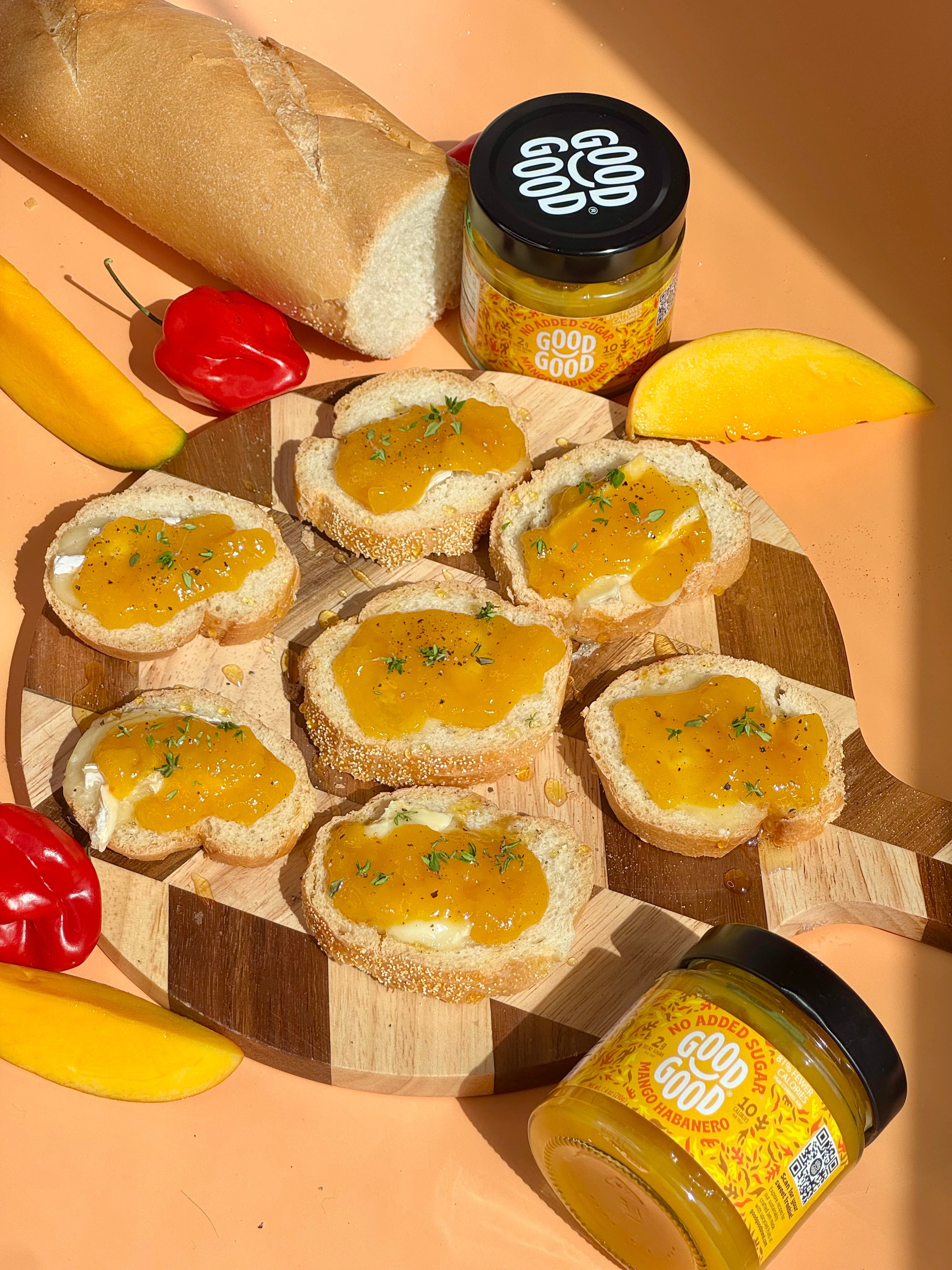 Mango Habanero Brie Crostini