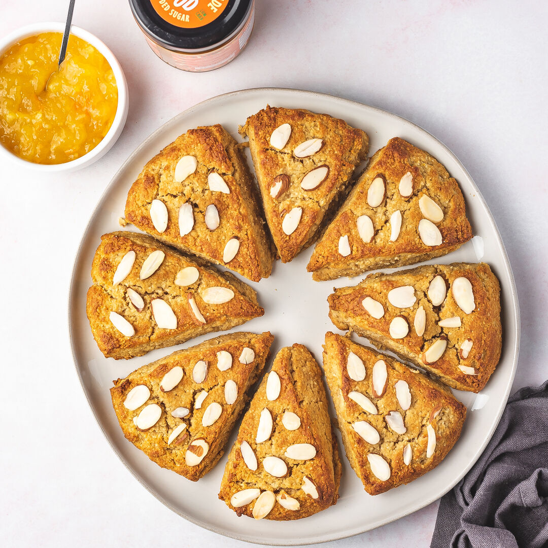 Low carb scones with orange marmalade