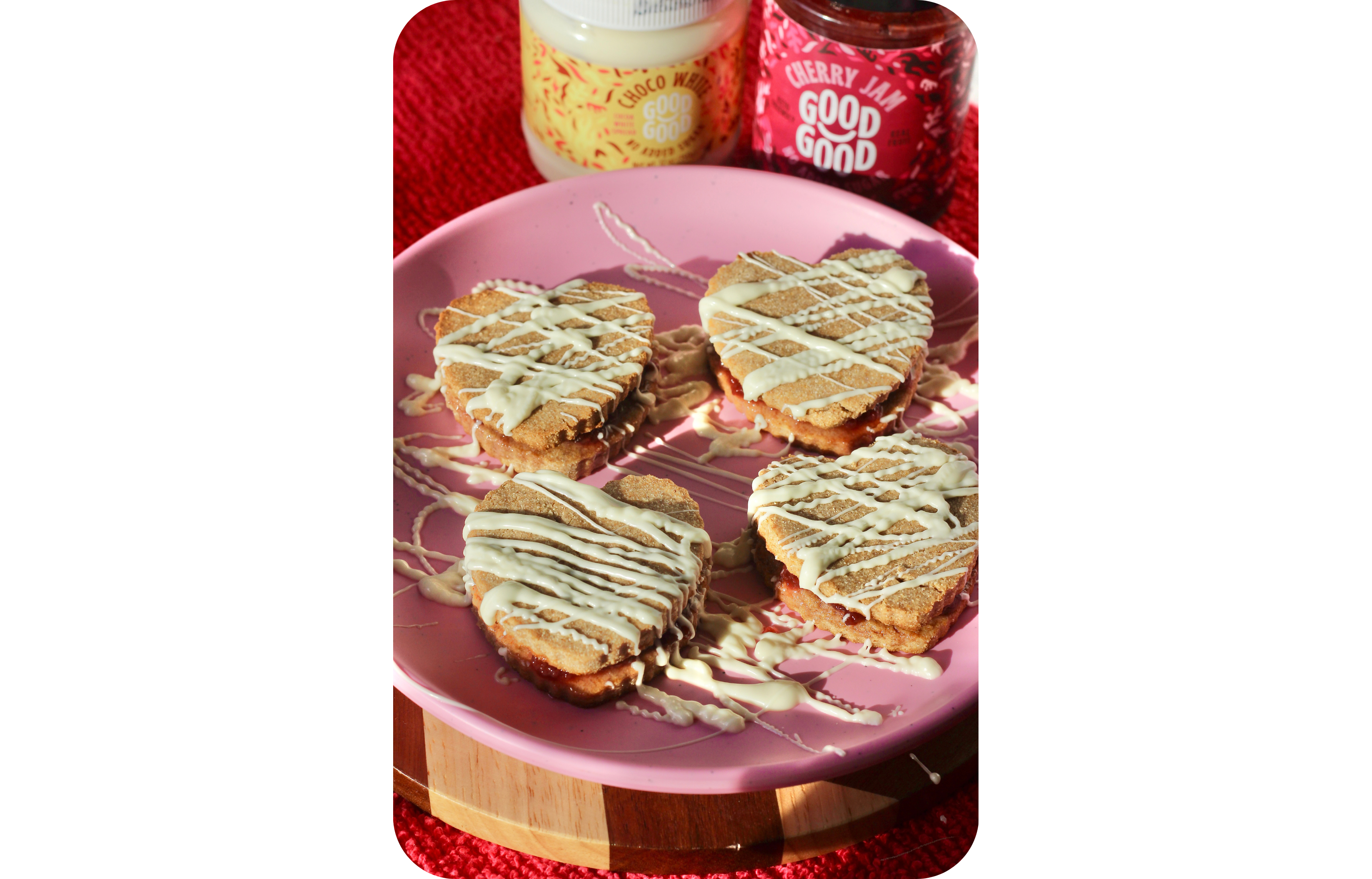 Cherry Jam Cookie Sandwiches