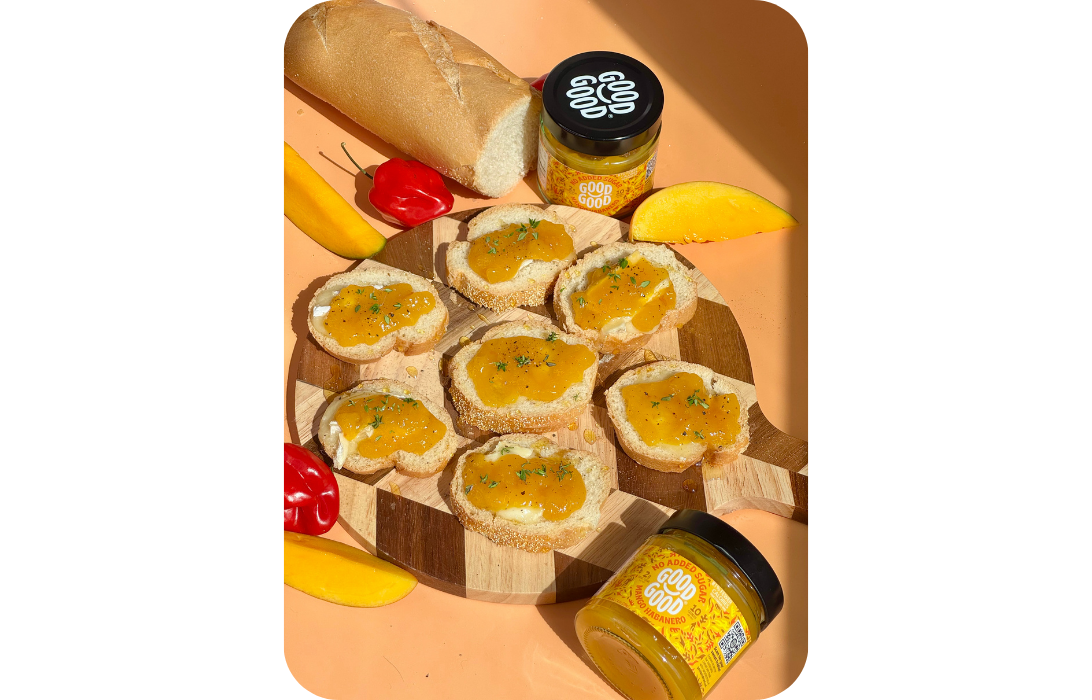 Mango Habanero Brie Crostini