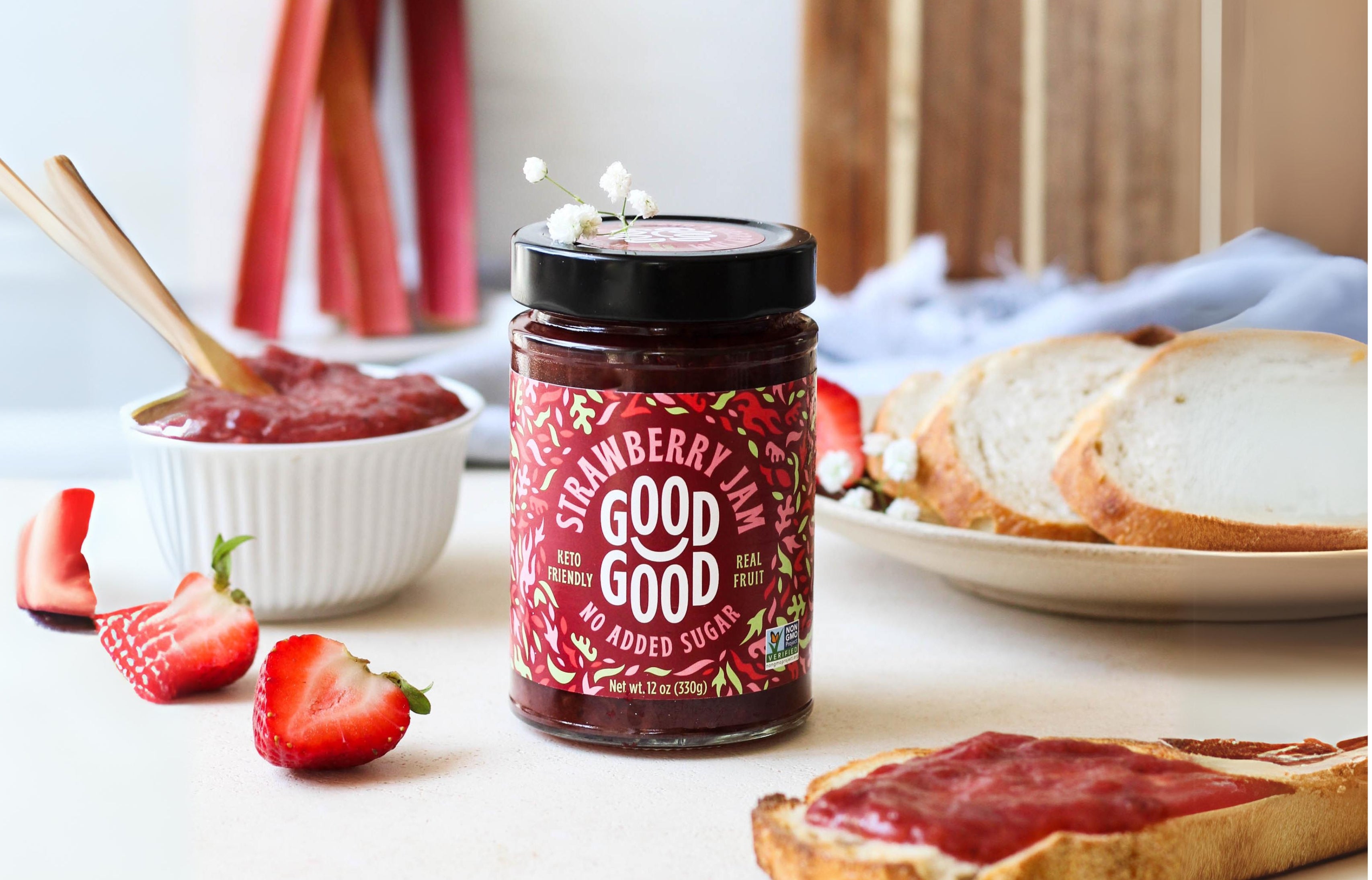 GOOD GOOD Strawberry Jam with Rhubarb