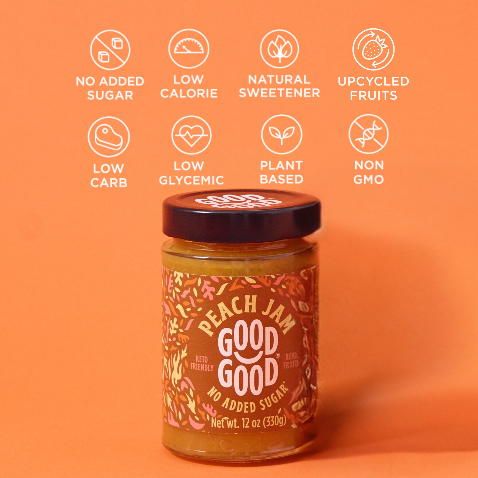  Peach Jam (12oz) - No Added Sugar by US Good Good sold by US GOOD GOOD®