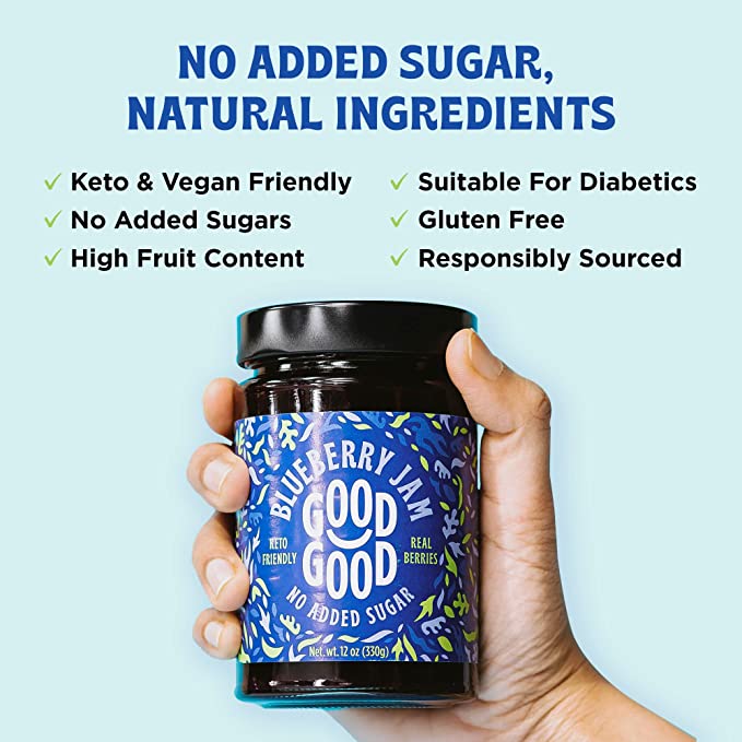 Blueberry Jam 12 oz – Keto Friendly - No Added Sugars