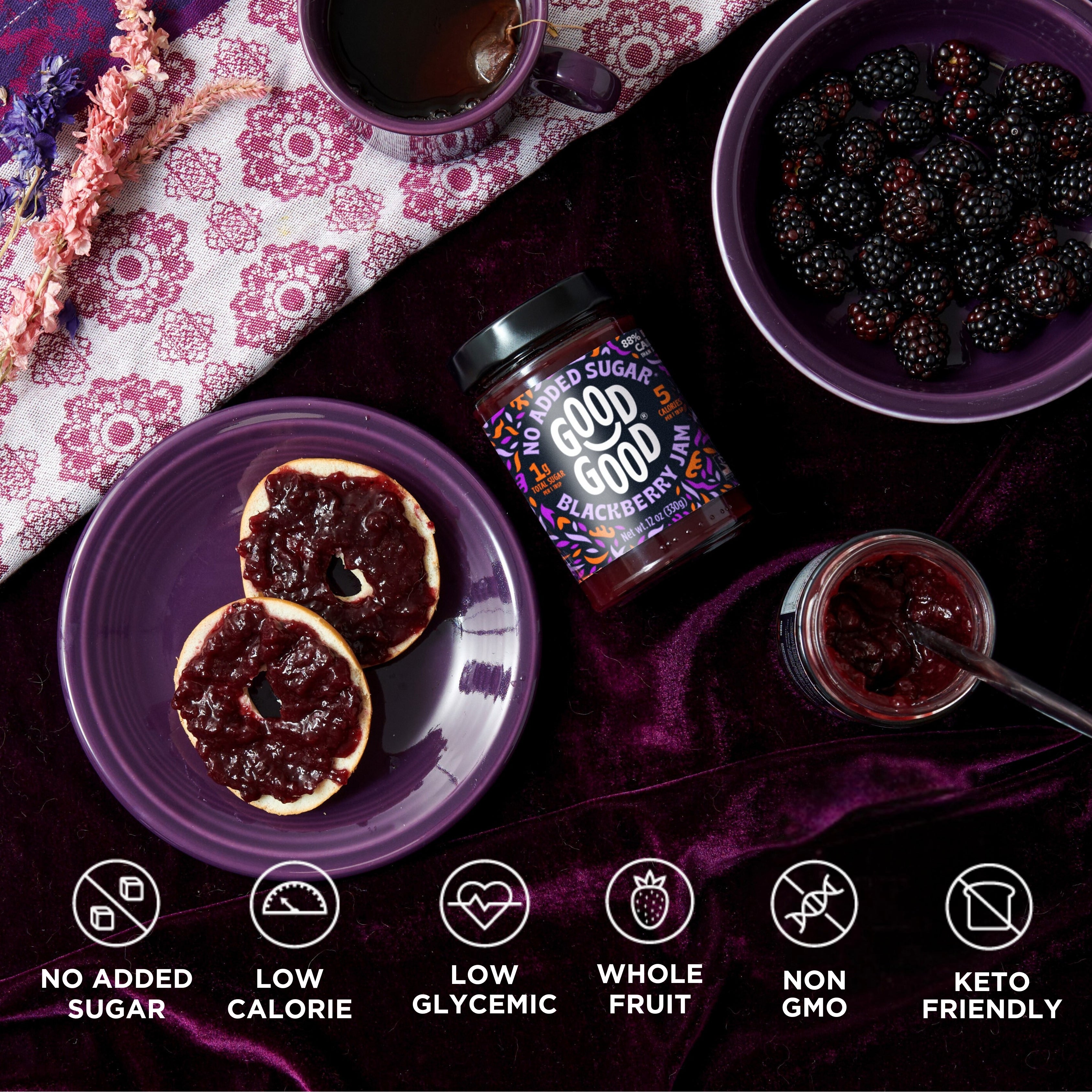 No Added Sugar Blackberry Jam | GOOD GOOD®
