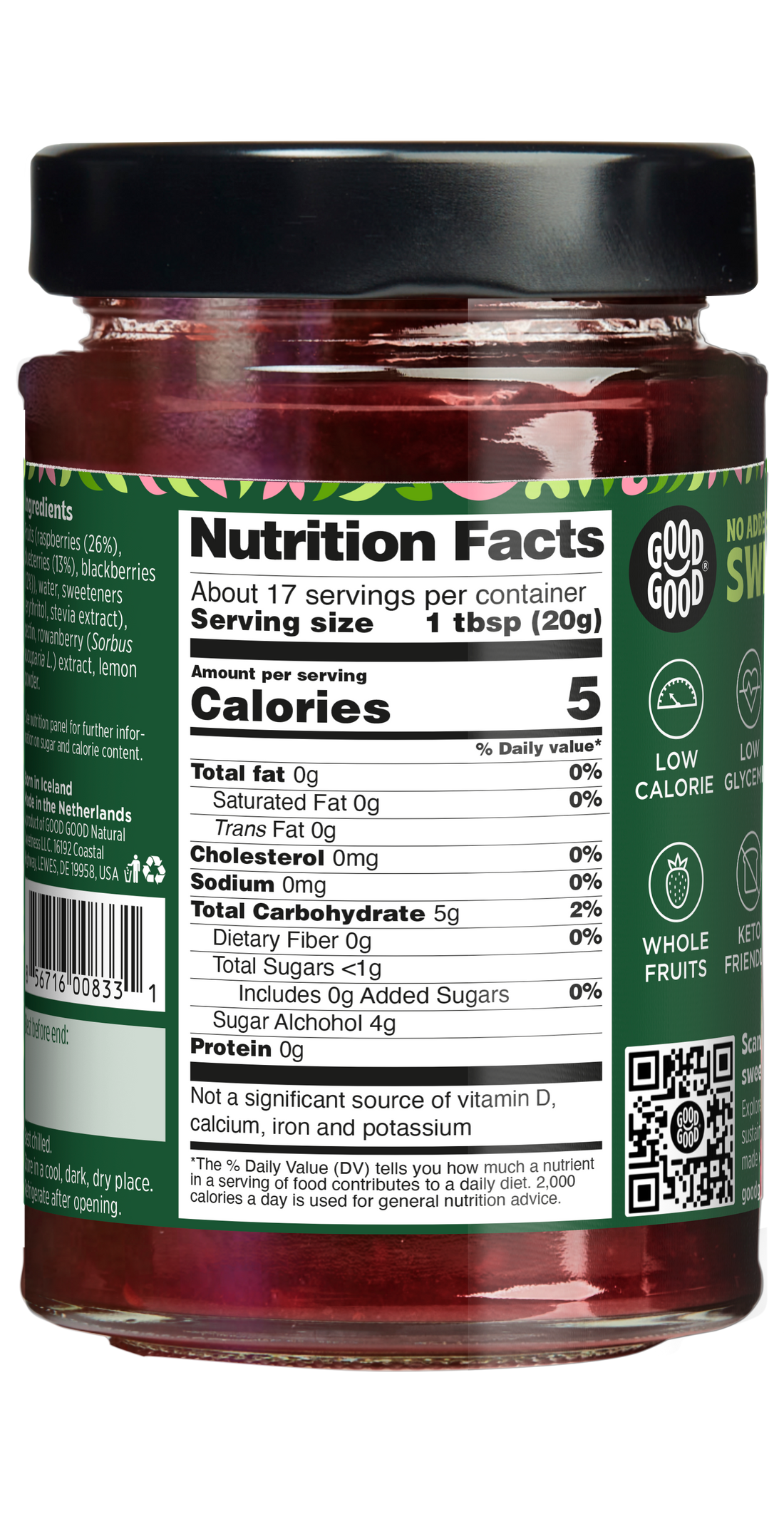 GOOD GOOD® - Forest Fruits Jam (12oz) - No Added Sugar