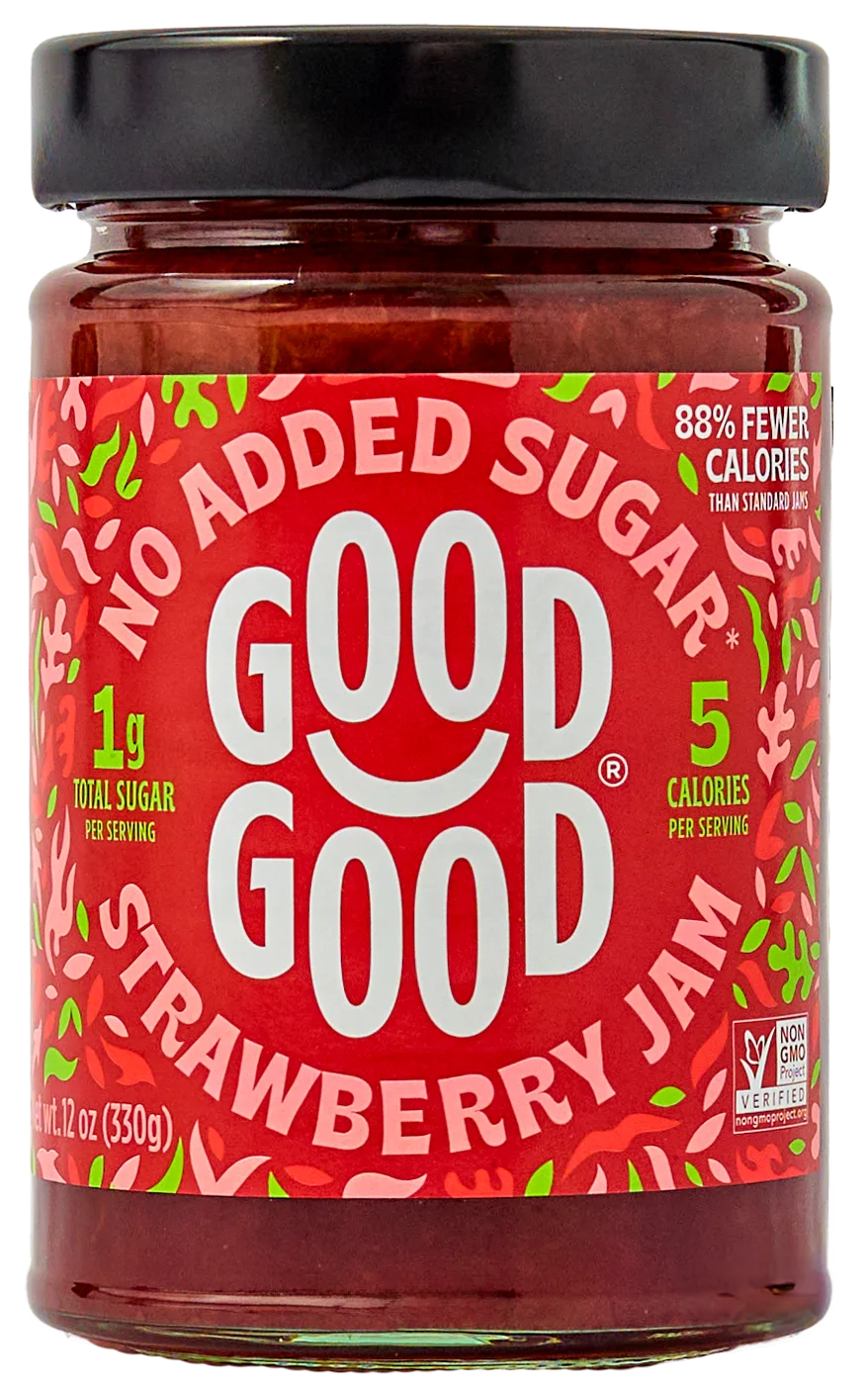no sugar added strawberry jam jar